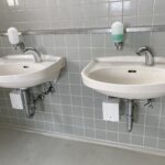富山工業高校　手洗い　自動水栓化